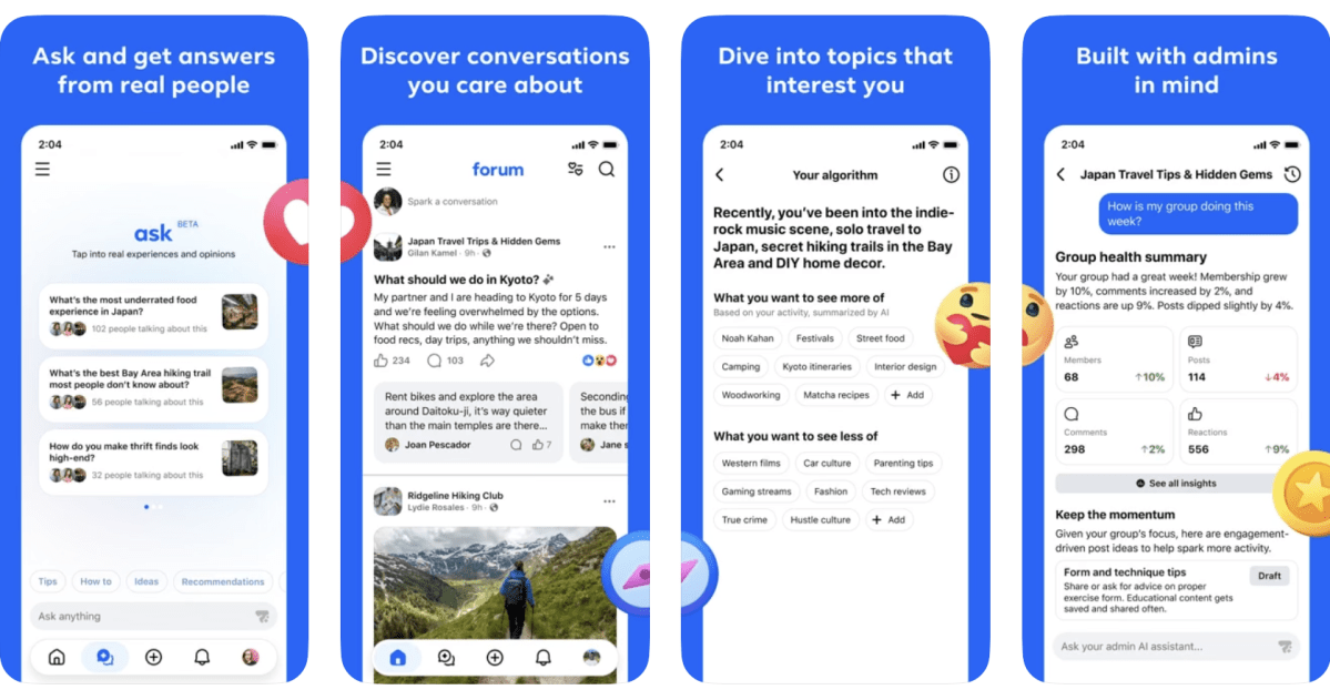 Meta’s new app, Forum, is focused on Facebook groups.